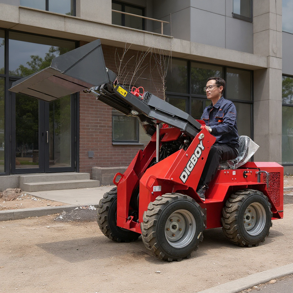 The compact DIG-BOY DBL-S490 wheeled mini skid steer loader