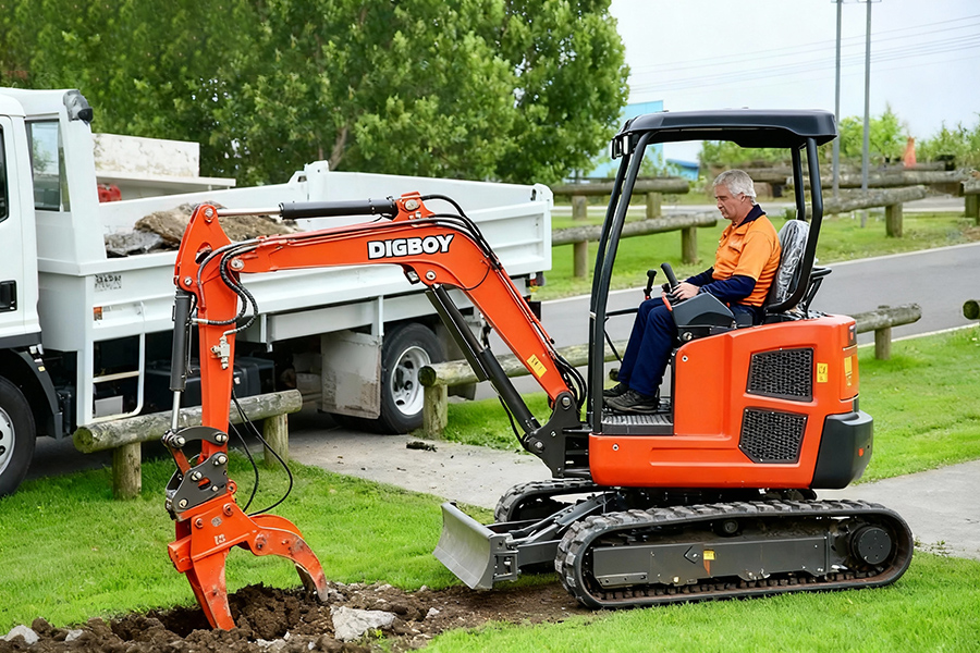 DIG-BOY DBE35B 3.8 ton mini excavator on a job site