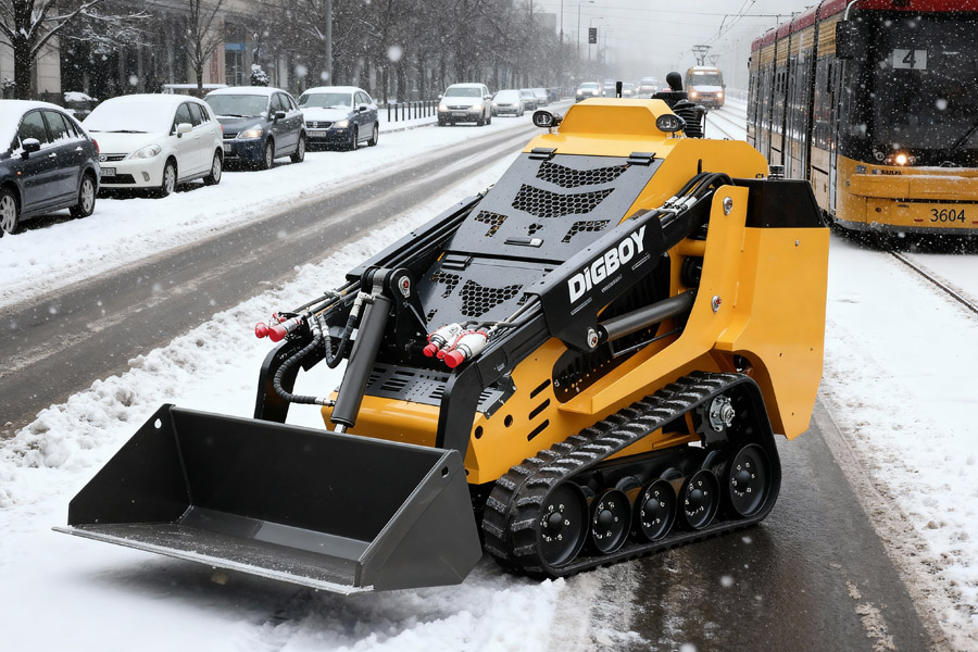 A DIG-BOY mini excavator used as municipal maintenance equipment for urban construction